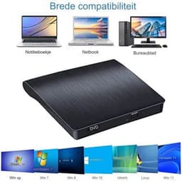Externe DVD Speler - Externe DVD Speler voor Laptop - Externe DVD Speler en Brander - USB 3.0 en Type-C, Draagbare CD-DVD-Brander — thumbnail 5