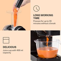 Klarstein Bella Elegance Sappers 200 W, Sapcentrifuge met 400 ml, BPA-vrij, antislip standvoet, max. continue bedrijfstijd: ca. 20 minuten, eenvoudige reiniging, zwart — thumbnail 5