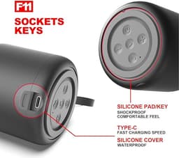 Draadloze Draagbare Luidspreker F11 Mini-luidspreker Waterdicht & TWS-stereokoppeling & Subwoofer & Spraakoproepfunctie & Type-C Snelladen, Waterproof Wireless Speaker 24 Uur Batterijduur Verjaardag-Cadeau-Muziek — thumbnail 5