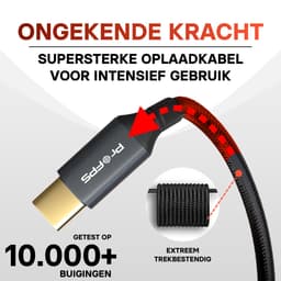 ProFPS USB-C naar USB-C Kabel 3M – Voor PlayStation 5 (PS5) – 240W – 20Gbps — thumbnail 4