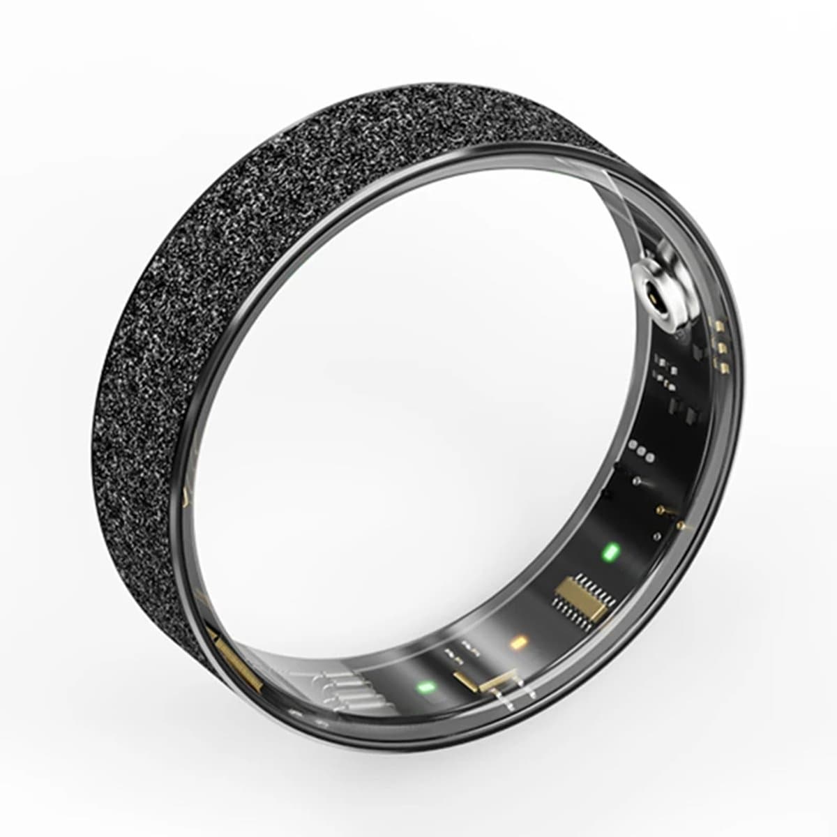 WizBay Premium Select® Zwarte FrostLook Smart Ring Dames Heren - Oplaad Case - Hypoallergeen - Hartslag & Slaap Monitor - IP68 Waterdicht - O2 Meting - Gesture Functie - Multiple Sport Modi - #10 — afbeelding 1