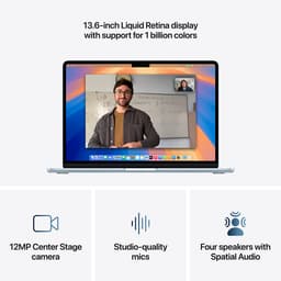 Apple MacBook Air (2025) 13.6 inch - M4 - 16 GB - 512 GB - Hemelsblauw — thumbnail 5