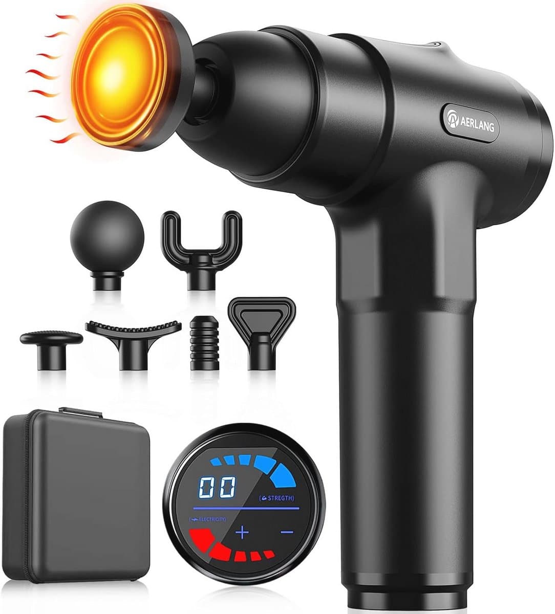 Massagepistool met warmte voor diepteweefselmassage en pijnverlichting - Draagbaar, stil en effectief — afbeelding 1