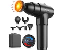 Massagepistool met warmte voor diepteweefselmassage en pijnverlichting - Draagbaar, stil en effectief