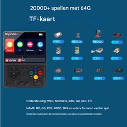 MiyooMini Plus Handheld Spelconsole Retro 64GB 20000+ Spellen 3.5” IPS Scherm WiFi & HDMI Zwart — thumbnail 2