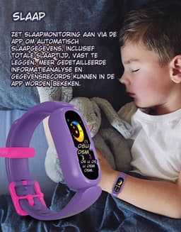 DrPhone KidsTime X13 – Smartwatch Voor Kinderen – IP68 Waterdichte Smartwatch – Hartslagmonitor – Slaapmonitoring – Mobiele App (Alleen voor Android Systeem) - 0.96 Inch TFT Kleurenscherm – Stappenteller – Calorie teller - Roze — thumbnail 5