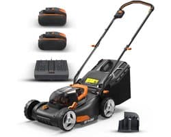 Accugrasmaaier - Professionele Grasmaaiers - Gazontrimmer - Snijbreedte 40 cm - met Mulchfunctie - Krachtige Borstelloze Motor - Zonder Kabel - Accu - Oplader - 40V - Ideaal voor Tuinen tot 500 m² - Zwart