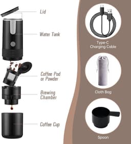 Koffiezetapparaat-Draagbare espressomachine-Soort infuus-Geschikt voor kantoorreizen, kamperen in de buitenlucht — thumbnail 4