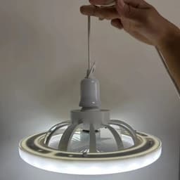 Bovista Plafondventilator - Met Verlichting - Plafond Ventilator - Met Lamp - Plafonniere Met Ventilator - (Met Licht) - Wit - 25cm — thumbnail 2