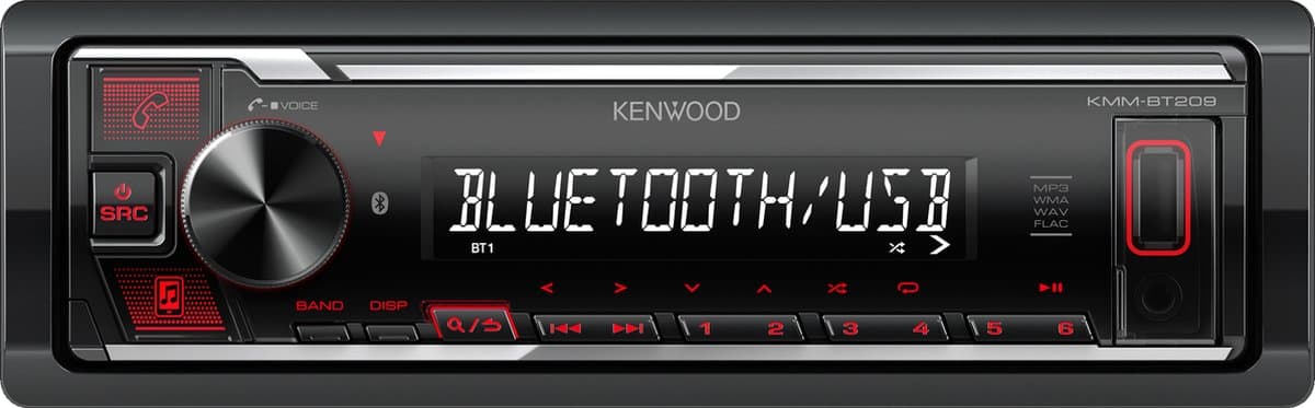 Kenwood KMM-BT209 Autoradio - Rood — afbeelding 1