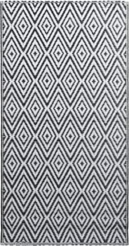 vidaXL - Buitenkleed - ARAKIL - 160x230 - cm - PP - wit - en - zwart — thumbnail 1
