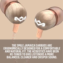 House of Marley Smile Jamaica Oortjes met Draad - Bedrade Oordopjes 3,5 mm Aansluiting - Met Microfoon en 1knopsbediening - Eco Friendly Design - 9 mm Drivers - Knoopvrije Kabel - Copper — thumbnail 4