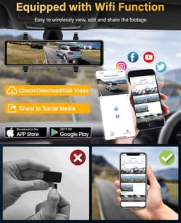 Lexium Dashcam voor auto - Dashcam - Dashcam voor auto voor en achter - Dashcam voor en achter - Dashcam voor en achter draadloos - Dual dashcam — thumbnail 5
