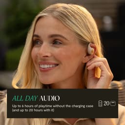House of Marley Liberate Open Draadloze Oordopjes - Open Ear Bluetooth Sport Oortjes - 20 uur Batterijduur - Zweetbestendig en Waterbestendig - USB C - Gemaakt van Duurzame Materialen - Cream — thumbnail 3