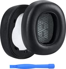 Vervangende Oorkussens voor JBL E65 (E65BT, E65BTNC)/Live 650 (650NC, 650BTNC)/Live 660 (660NC, 660BTNC)/Duet NC Hoofdtelefoons van MMOBIEL – Memory Foam en Protein PU Koptelefoon Oorkussens – Zwart — thumbnail 1