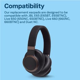 Vervangende Oorkussens voor JBL E65 (E65BT, E65BTNC)/Live 650 (650NC, 650BTNC)/Live 660 (660NC, 660BTNC)/Duet NC Hoofdtelefoons van MMOBIEL – Memory Foam en Protein PU Koptelefoon Oorkussens – Zwart — thumbnail 2
