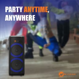 N-GEAR LGP 72 - Karaoke Set - Bluetooth Party Speaker - Party Box met Microfoon - Zwart — thumbnail 3