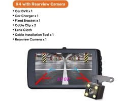 Camera - Dashcam - Met geheugenkaart 32G - Met achteruitrij camera - Zwart