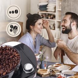 Barista koffiemachine met digitaal touchdisplay 800W zwart met koffiemolen + thermoskan — thumbnail 4