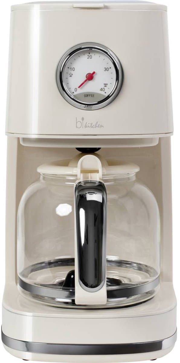 BiKitchen nostalgia 150 Koffiezetapparaat Crèmewit (glanzend) Capaciteit koppen: 12 Glazen kan, Warmhoudfunctie — afbeelding 1