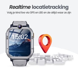 Trakidz Smartwatch kinderen - Jongen & meisje - Kinderhorloge - Gps - Horloge kids - grijs — thumbnail 2