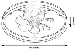 Rabalux - Plafondlamp met ventilator - 40W - Zwart, Fanfy — thumbnail 5