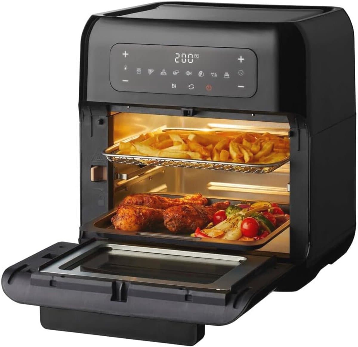 Airfryer Oven - 12 Liter - 8 Programma's - 40 tot 210°C - 1700 Watt - Zwart — afbeelding 1