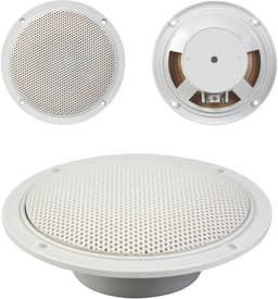 Velleman Inbouwluidspreker, 2 stuks, voor binnen en buiten, rond, wit, 5" — thumbnail 1