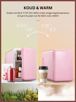 Minibar - Mini Koelkast - Skincare Fridge - Roze — thumbnail 3