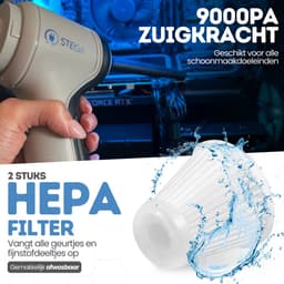 STEGA® Handstofzuiger Draadloos - Kruimeldief Snoerloos - Wasbaar EPA-filter - Met Opzetstukken — thumbnail 2