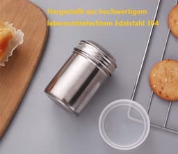 Praktische fijn-gestructureerde cacaostrooier - premium kwaliteit roestvrij staal — thumbnail 5
