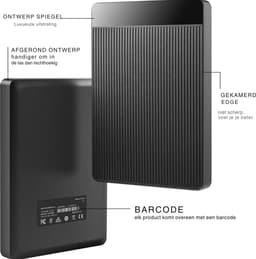 Externe Harde Schijf Extern 500GB Ultra Slim Draagbare Harde Schijf USB kabel HDD Opslag Compatibel voor PC, Mac, Laptop, Xbox, Xbox One, PS4 (Zwart) HD-006 - 500GB - Zwart — thumbnail 2