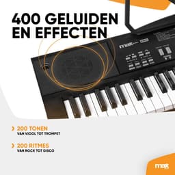 Keyboard Piano - MAX KB15 Keyboard met 61 toetsen - kinder piano - Met 70 demo songs — thumbnail 3