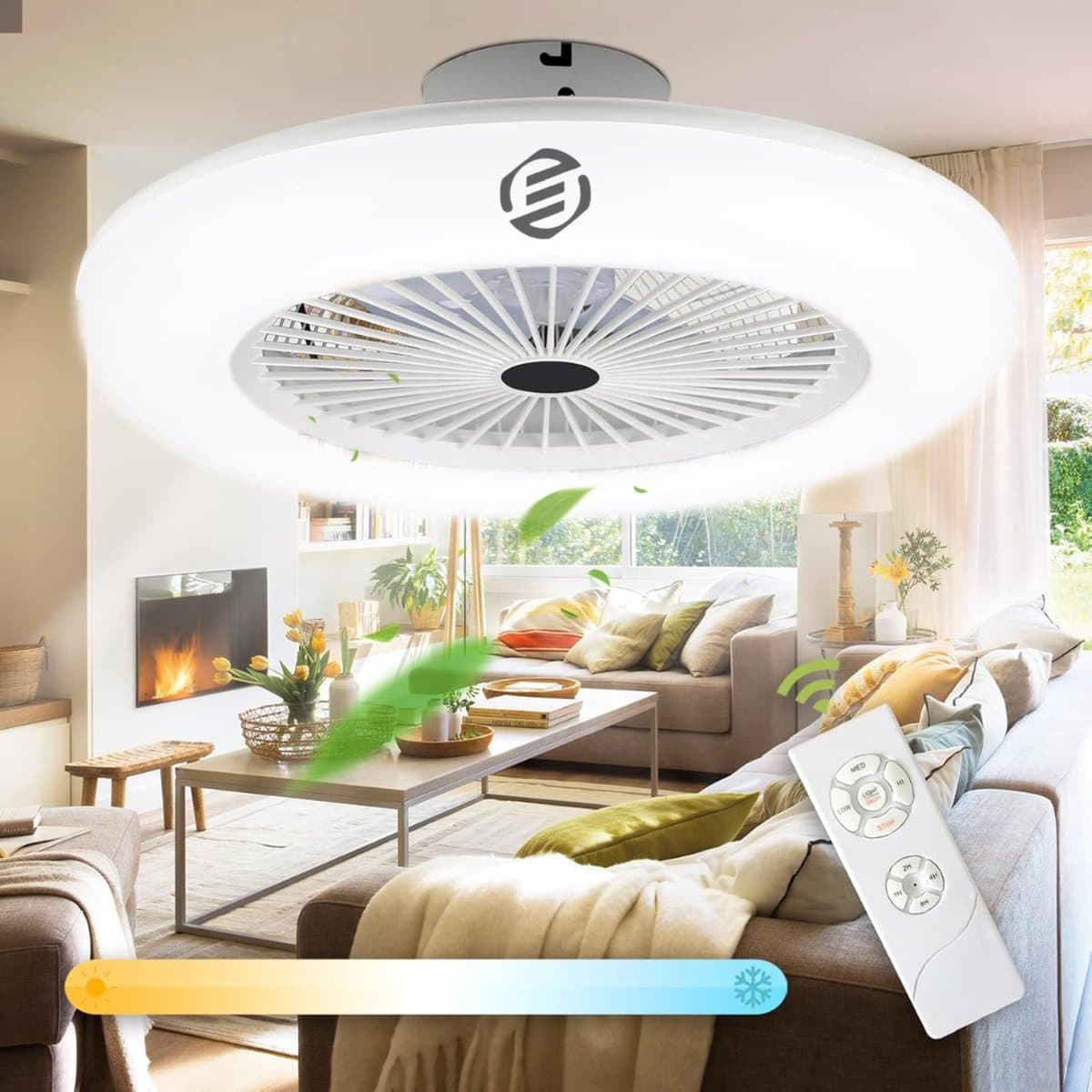 Equivera Plafonniere met Ventilator - Plafondventilator - Plafondventilator Afstandsbediening - Plafondventilator Slaapkamer - Plafond Ventilator met Verlichting - Plafondlamp - Plafonniere - Ideaal voor in uw slaapkamer! — afbeelding 1