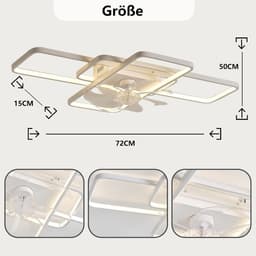 Equivera Plafonniere met Ventilator - Plafondventilator - Plafondventilator Afstandsbediening - Plafondventilator Slaapkamer - Plafond Ventilator met Verlichting - Plafondlamp - Plafonniere - Ideaal voor in uw slaapkamer! — thumbnail 2