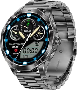 WizBay Premium Select® Smartwatch 1.85 Inch AMOLED - Bluetooth Bellen - AI Voice - Hartslag Slaap Bloeddruk en SpO2 - 100+ Sportmodi - 710mAh - Zwart — thumbnail 1