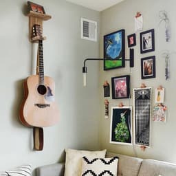 YONO Gitaar Muurbeugel met Plankje - Wandbeugel - Wandsteun Beugel - Muur Houder - Accessoires - Hout — thumbnail 3