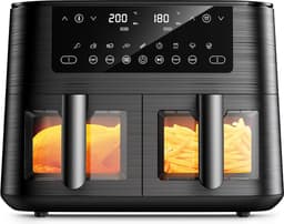 Cookwise Dual Zone Air Fryer 2 Lades - Heteluchtfriteuse met Kijkvenster - 9-In-1 Kookmogelijkheden - Zwart — thumbnail 1