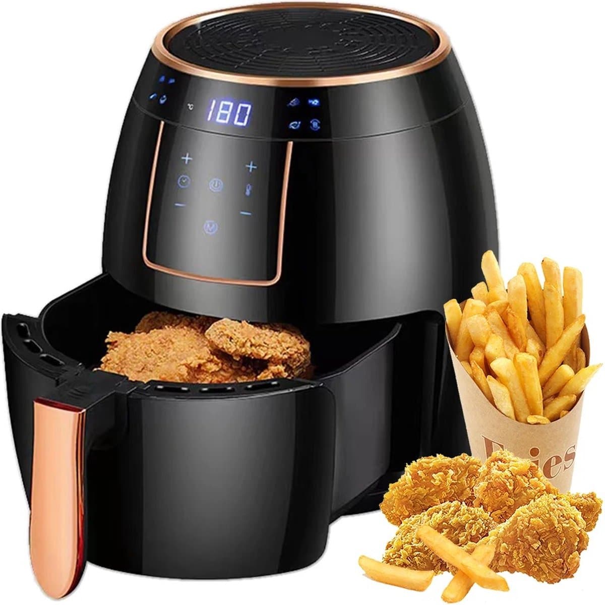 Airfryer - Heteluchtfriteuse - 5,5L - 1500W - Touchscreen - Zwart — afbeelding 1
