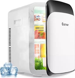 Luxe Mini Koelkast - 15 Liter - Koelen & Verwarmen - Zwarte Glazen Deur - Mat Zwart - Mini Fridge - (Skincare, Medicijnen, Eten, Drinken) Modern auto kantoren kamers camping tuin — thumbnail 4
