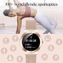 Frenkies® Smartwatch Dames Rose Goud – AMOLED - Stappenteller - Horloge Dames – Activity Tracker & Hartslagmeter - — thumbnail 4