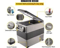 Auto Koelkast Compressor - 45L - Auto Mini Koelkast - Mini Koelkast - Koelkast Tafelmodel Met Vriesvak - Met Batterij Beschermingssysteem - Voor Zowel Binnen Als Buiten Gelegenheden - Boot, Vrachtwagen, Auto