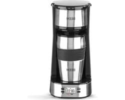 Thermo 2 Go Filterkoffiezetapparaat voor 1 kopje - Thermo - Inclusief 04 l meeneembeker en permanent filter - 24-uurs timer 750 Watt [Roestvrij staal]