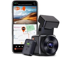 Mini Dashcam WiFi-dashcam draadloze en spraakgestuurde autocamera met HDR-nachtzicht GPS 24-uurs bufferparkeerbewaking 154 inch G-sensor met 160° lusopname max. 512 GB - E1 1944P - beste kwaliteit dashcam