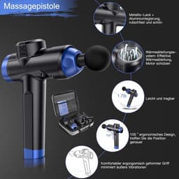 Massagepistool met 30 snelheden en 8 massagekoppen - led-display touchscreen - nek, schouder en rugmassage (bubbel) — thumbnail 4