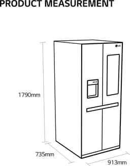 LG GSXV90MCDE 635 L | InstaView Door-in-Door | DoorCooling+ | Water- en ijsdispenser met UVnano | Craft Ice | Total No Frost | Inverter lineaire compressor — thumbnail 4