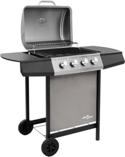 vidaXL Gasbarbecue met 4 branders zwart en zilverkleurig — thumbnail 5