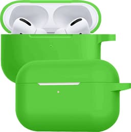 Case - Geschikt voor Apple AirPods Pro 2 - Siliconen Hoes met Clip - Silicone Hoesje Cover - Groen — thumbnail 1