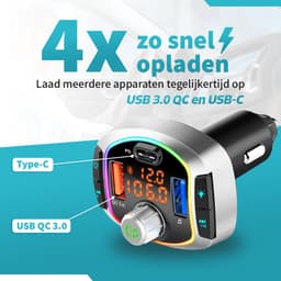 DINTO® Bluetooth FM transmitter BC63 - Auto Lader - Bluetooth Receiver — thumbnail 2