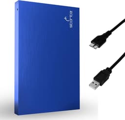2,5 inch draagbare externe harde schijf 120 GB - Ultradunne HDD back-upopslag met USB 3.0 - Snelle gegevensoverdracht voor PC, Mac, Windows, gaming, laptop en desktop - Blauw — thumbnail 1